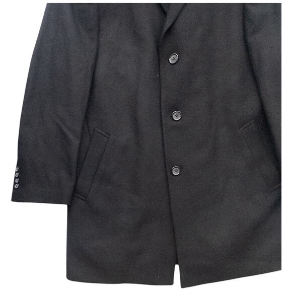 Hart Schaffner Marx Topcoat Dress Car Coat Men's 44R Wool Blend Black 3 Button - Picture 5 of 10